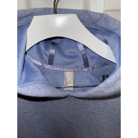 Athleta Girls XL 14 Sweatshirt Crazy Cozy Tunic Hoodie Blue Lined - Picture 2 of 6